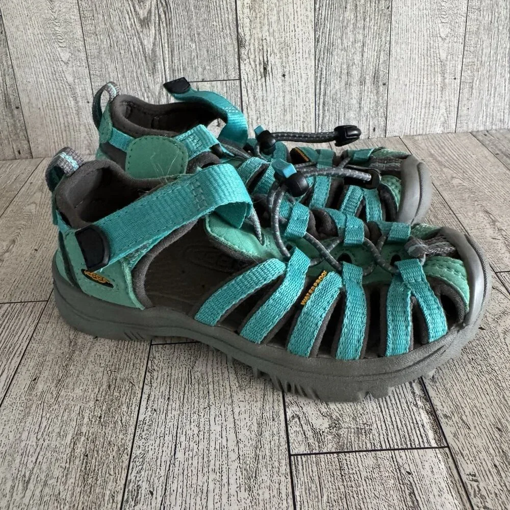 Keen Whisper Sandals ~ Waterproof Hiking Shoes Kids Shoes teal green Size 11